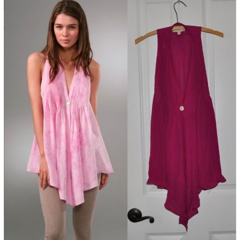 ELIZABETH & JAMES Raspberry Sleeveless Tokyo Top - Picture 1 of 7